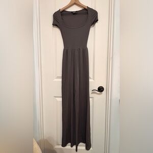 Cider Short Sleeve Ribbed Purple/Grey Jumpsuit